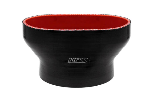 HPS 4-ply Black Polyester Reinforced Silicone Oval to Round Coupler Hose 3" Compatible for 2007-2014 Ford Mustang Shelby GT500 60mm throttle body., FOH-60-300-BLK