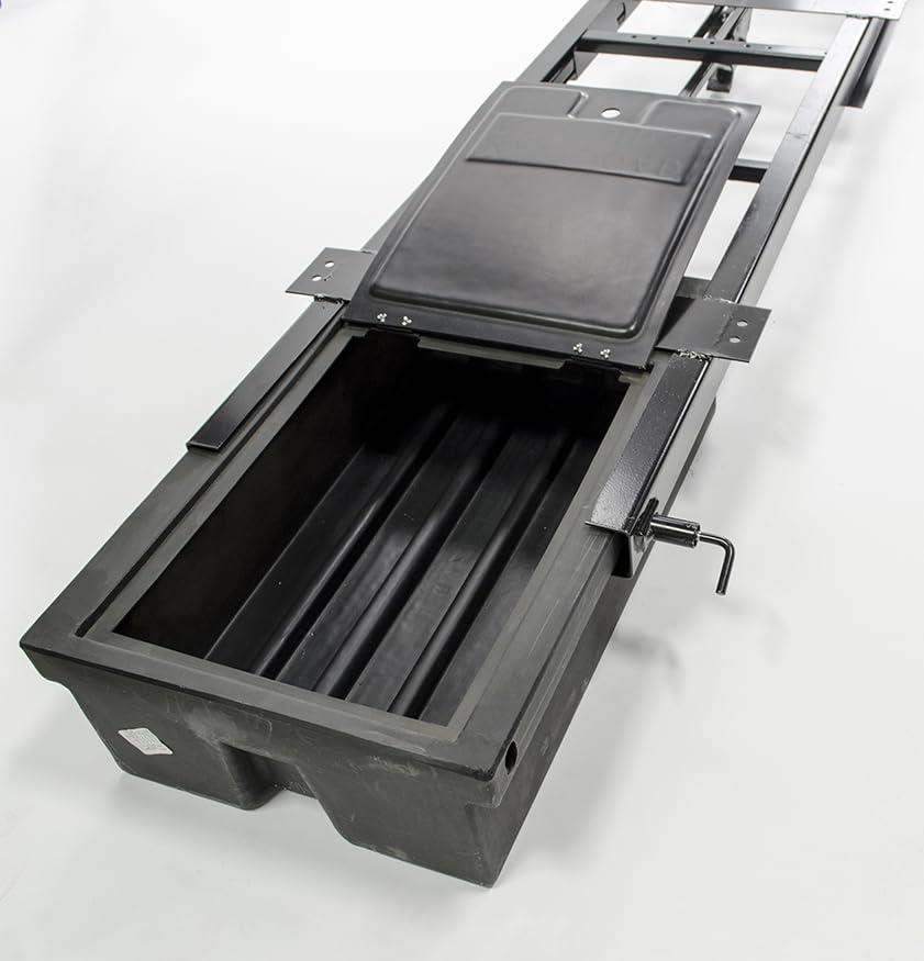 Lippert Double Bin Standard Storage System with Spare Tire Carrier - 99.5" x 21.5" — Rust-Inhibitive Coating - Detachable Molded Storage Boxes - 100 lb. Capacity - Mounting Hardware Included - 125460