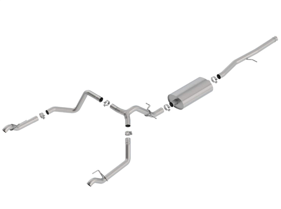 BORLA Cat-Back 140767 for '19-'23 Chev. Silv. 1500/GMC Sierra 1500 5.3L AT 2 & 4WD Ext. Cab 6' 7" Bed/Crew Cab 5' 9" Bed. Incl. T.B.. O.E. Rear REUSE Factory Tips. Adapt. 60708 Crew Cab 6' 7" Bed