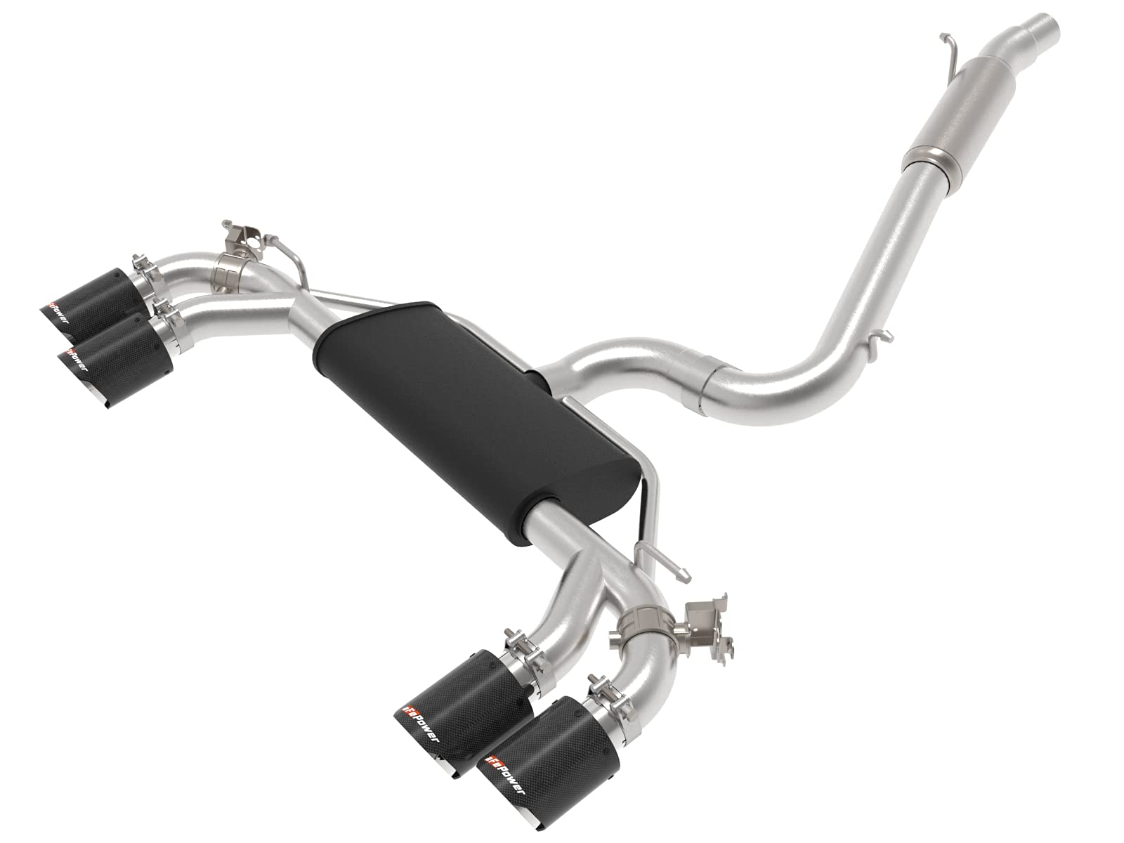 MACH Force-Xp aFe Power 49-36430-C 3 IN to 2-1/2 IN Stainless Steel Cat-Back Exhaust System, Carbon Fiber fits Volkswagen Golf R 15-19 L4-2.0L (t)