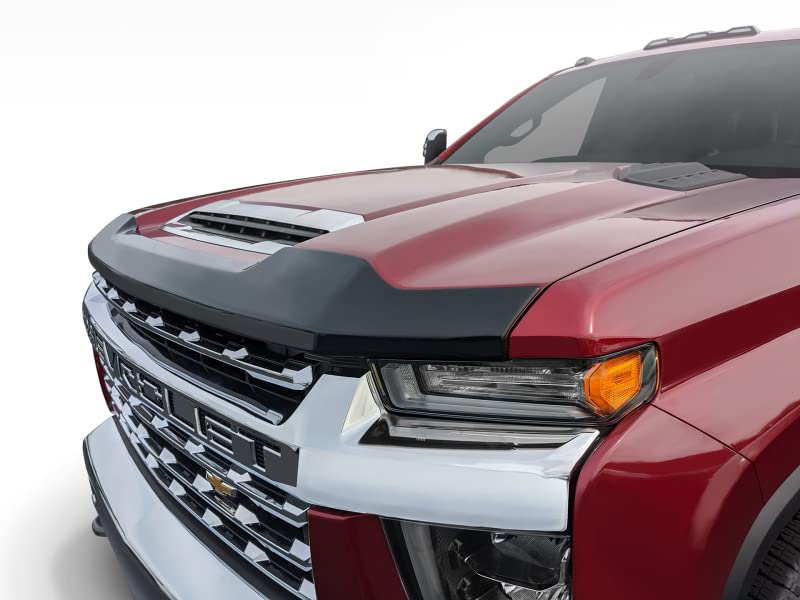 Aeroskin Hood Protector Auto Ventshade [AVS] | Fits 2020 - 2025 Chevrolet Silverado 2500 HD/3500 HD | Low Profile Deflector / Bug Shield - 1 pc., Smoke | 322187