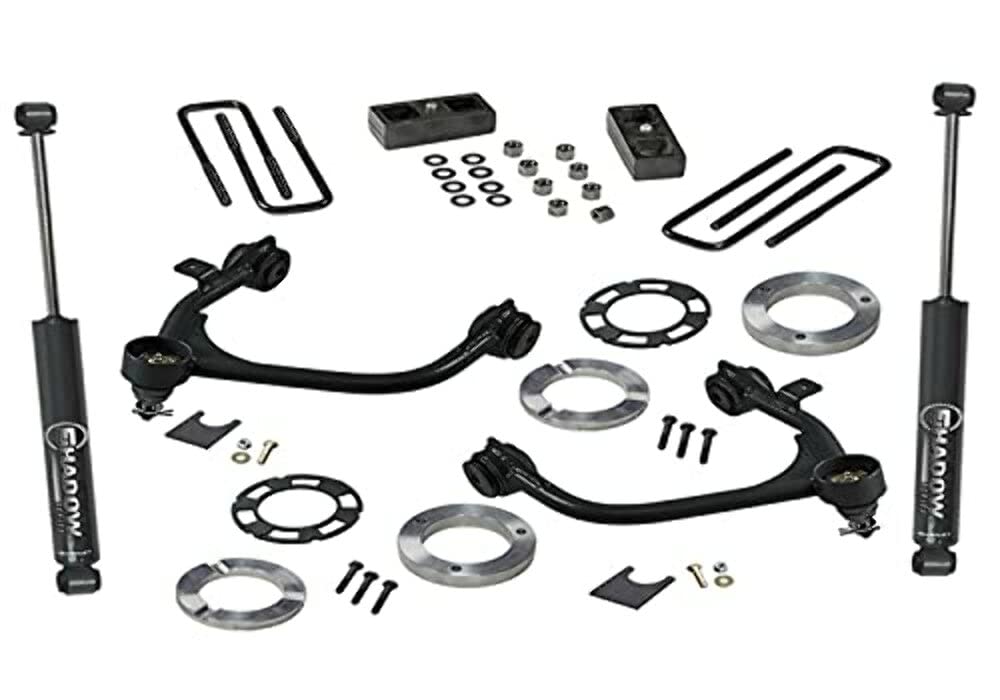 SUPERLIFT SUSPENSION RealTruck 3" Lift Kit for Silverado/Sierra | Complete Lift Kit with Rear Shadow Series Shocks & Upper Control Arms | 3900 | Fits 2019-2024 Chevrolet Silverado/GMC Sierra 1500