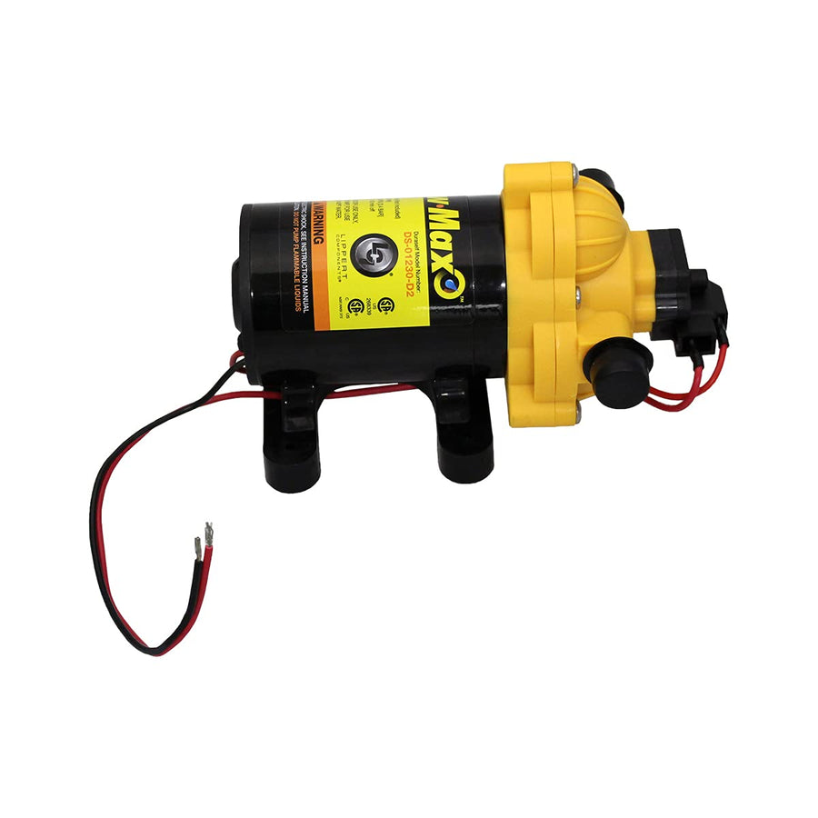 Flow Max Lippert Components 12V RV Water Pump, 3.0 GPM, 50 PSI, 9.5 Max Amp, Self-Priming, Screen Filter Included - 689052