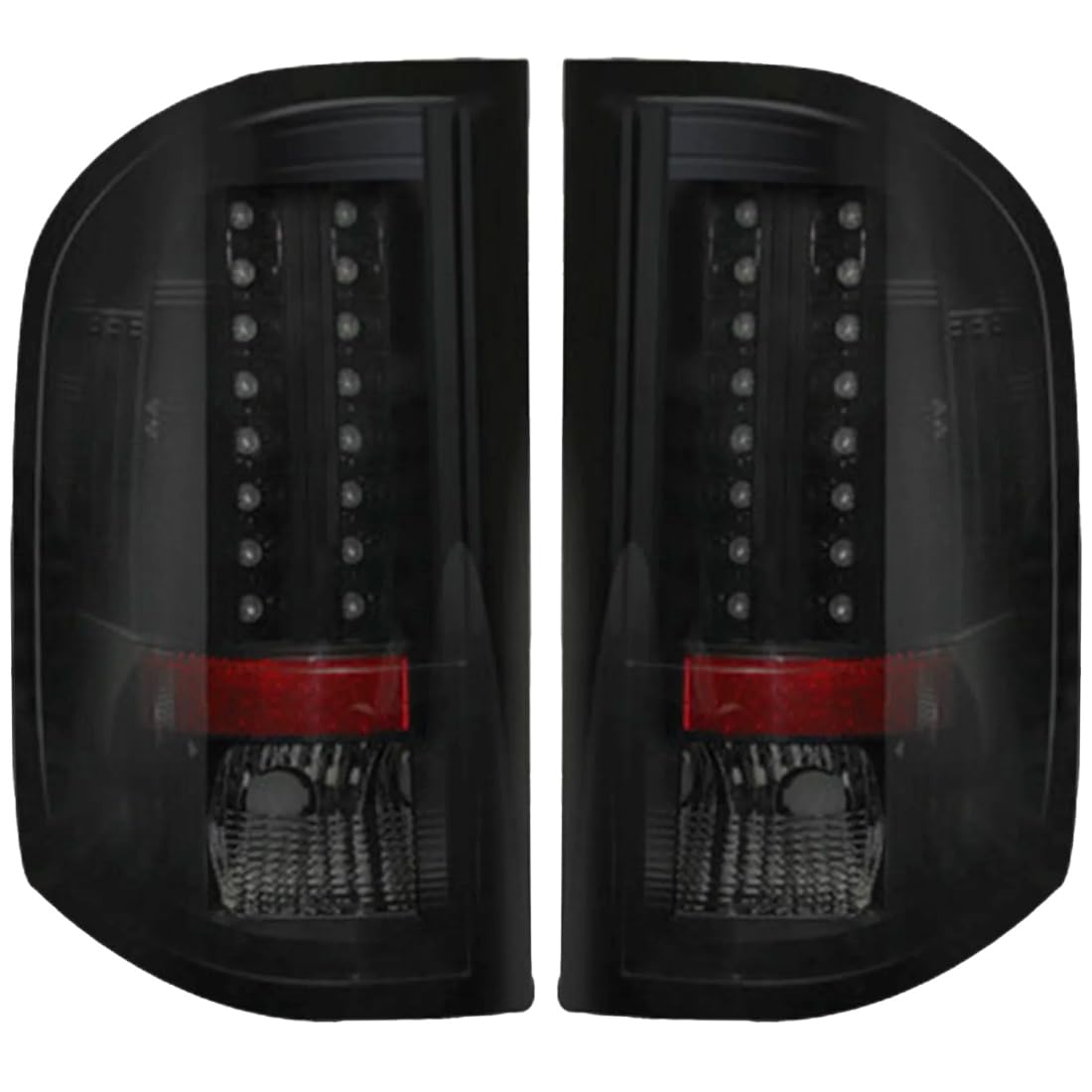 RECON - Fits 07-14 Chevy Silverado (Dually) & GMC Sierra (Dually) Ultra Bright LED Tail Lights (SMOKED LENS) Fits 07-13 Chevy Silverado (Single Wheels)