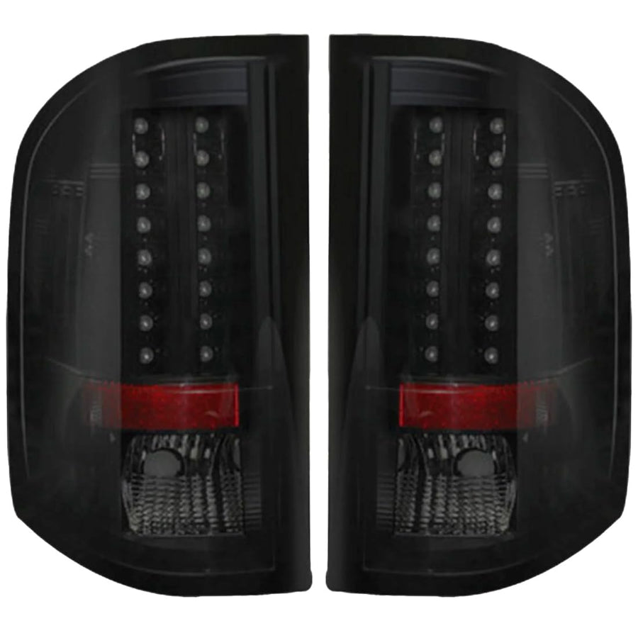 RECON - Fits 07-14 Chevy Silverado (Dually) & GMC Sierra (Dually) Ultra Bright LED Tail Lights (SMOKED LENS) Fits 07-13 Chevy Silverado (Single Wheels)
