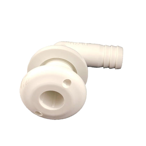 7503 Johnson Pumps of America 5 Marine 90 Degree 3/4" White Thru-Hull Connector