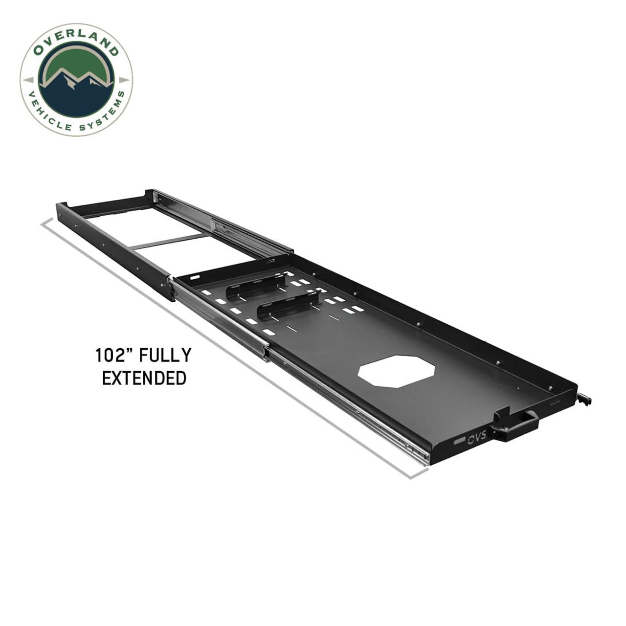 Heavy Duty Overland Vehicle Systems Fridge Slide - Weather Resistant Black Powder Coat Universal Fitment - Aircraft Grade Aluminum and Stainless Steel Hardware