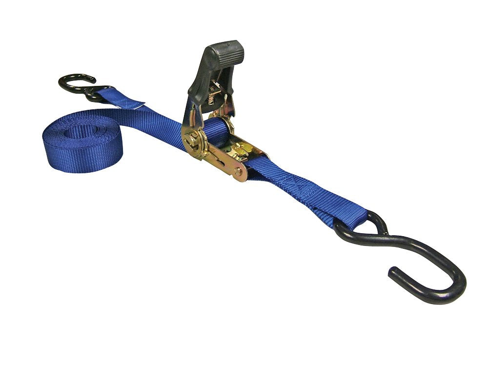 1" x 10' Rubber Handle Ratcheting Tie-Down Strap Erickson 01415, 1200 lb Load Capacity, (Pack of 4)