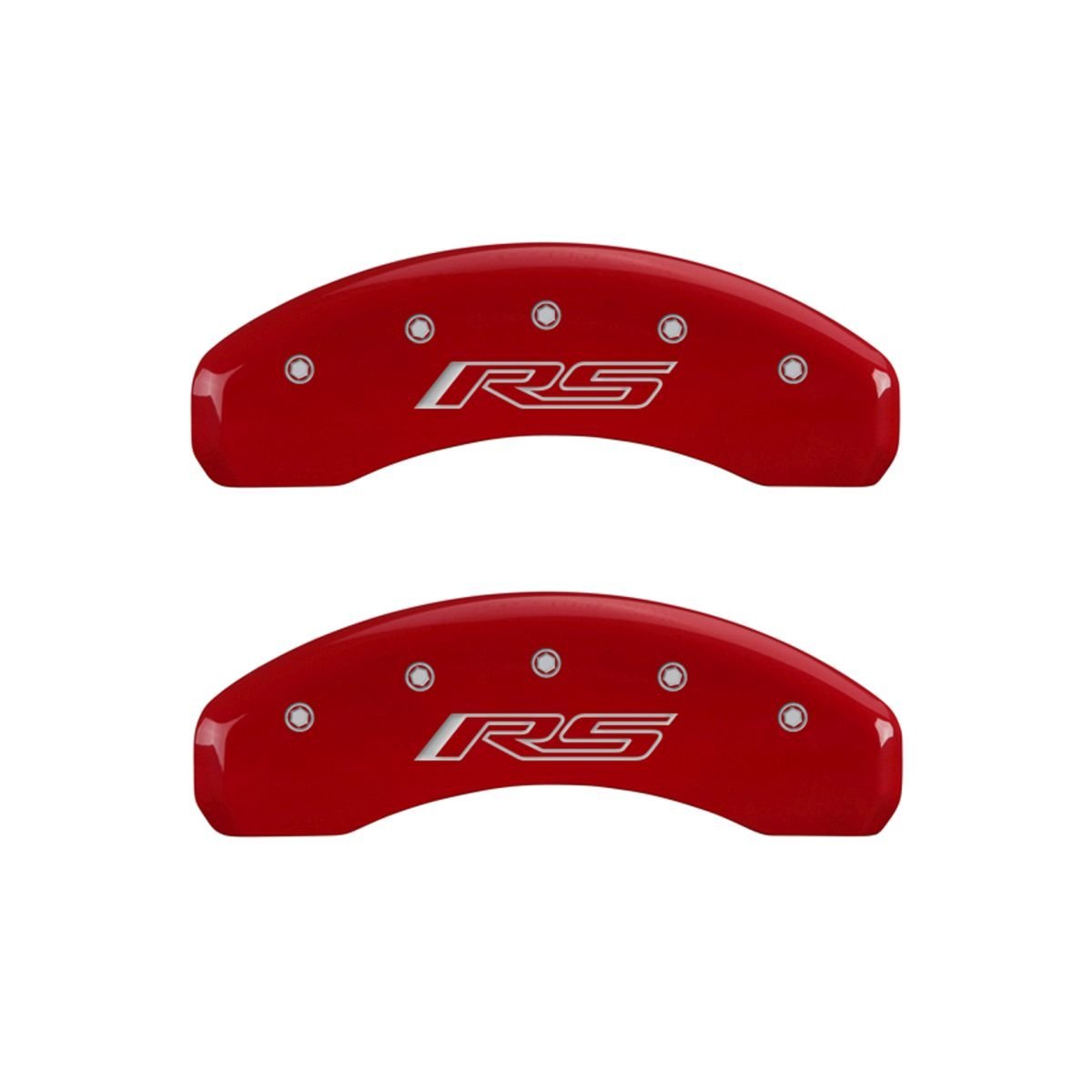 SET OF 4 CALIPER COVERS, FRONT: GEN 5/CAMARO- REAR: RED, GEN 5/RS, SILVER CHARACTERS