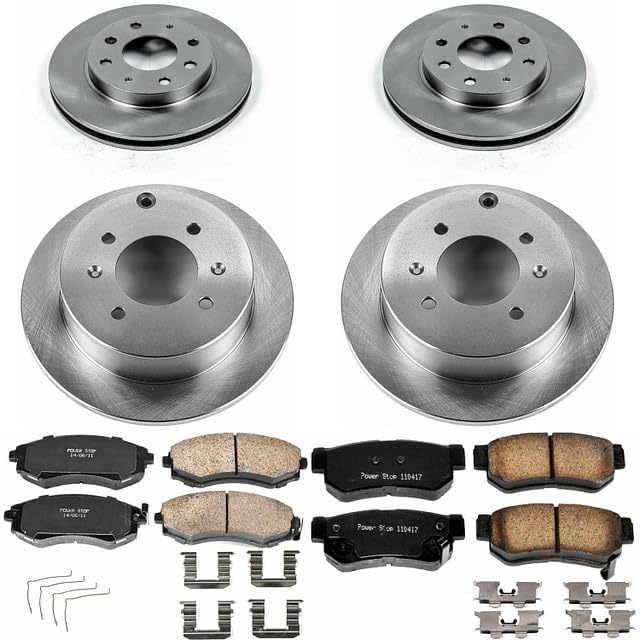 Power Stop Autospecialty KOE4444 Front and Rear Replacement Brake Kit-OE Brake Rotors & Ceramic Brake Pads For Hyundai Sonata 1999-2001 [Model Specific]