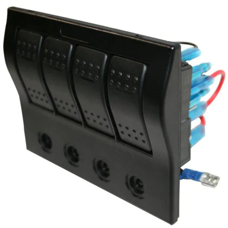 Winch Bulldog 20266-4-Switch Panel W/Lighted Breakers Black