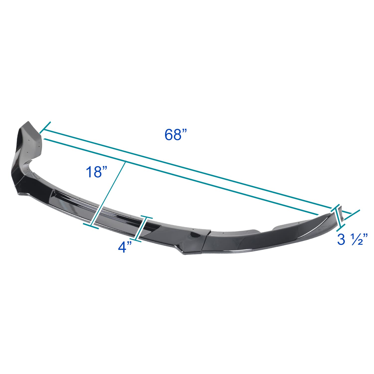 Glossy Black Spec-D Tuning Front Bumper Lip Spoiler Splitter Kit 3PC Set Compatible with Nissan 370Z 2009-2012