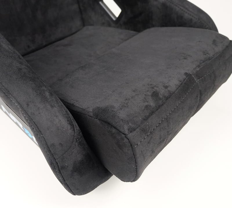NRG Innovations Universal Fixed Back NRG-FRP-303BK-ULTRA Bucket Racing Seat with Side Mount Adapters for 6-Point Harnesses, Size M, Black Seat Cover, 22" W X 34" H X 21" D