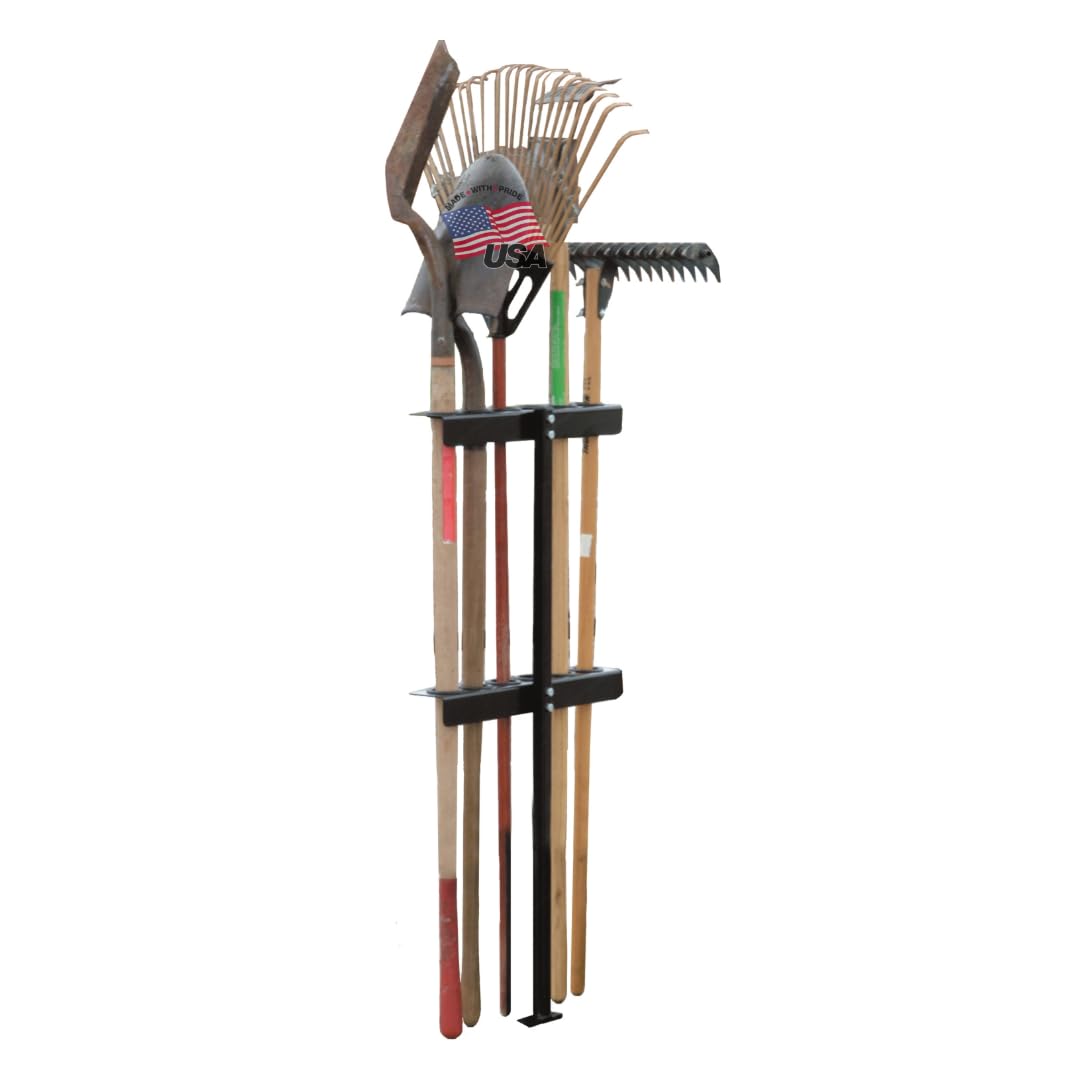 Buyers Products LT35 Hand Tool Rack Vertical for Open Landscaping Truck Trailers, 6 Tools for Shovels, Rakes, Hoes, Made In The USA, Lawn Care Equipment, Landscaping Tools