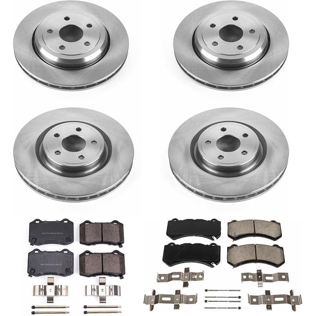 Power Stop Autospecialty KOE5958 Front and Rear Replacement Brake Kit-OE Brake Rotors & Ceramic Brake Pads For Jeep Grand Cherokee 2012-2017 [Model Specific]
