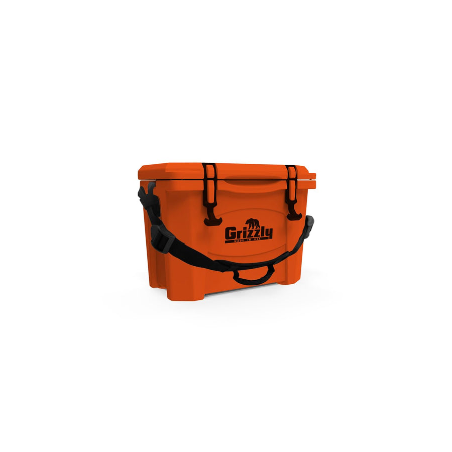 15 Cooler Grizzly | 15 qt Ice Chest Durable Rotomolded Insulated | Made in USA | Warranty for Life | For Beach Boat Camping Fishing Hunting | G15 | Orange