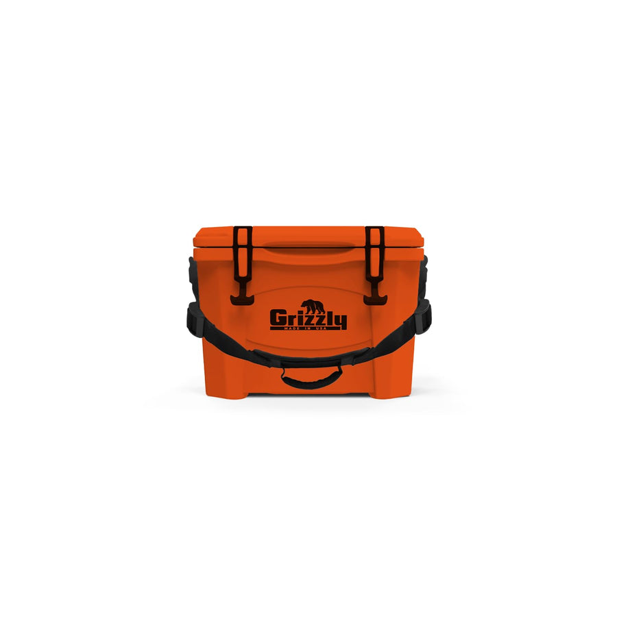 15 Cooler Grizzly | 15 qt Ice Chest Durable Rotomolded Insulated | Made in USA | Warranty for Life | For Beach Boat Camping Fishing Hunting | G15 | Orange