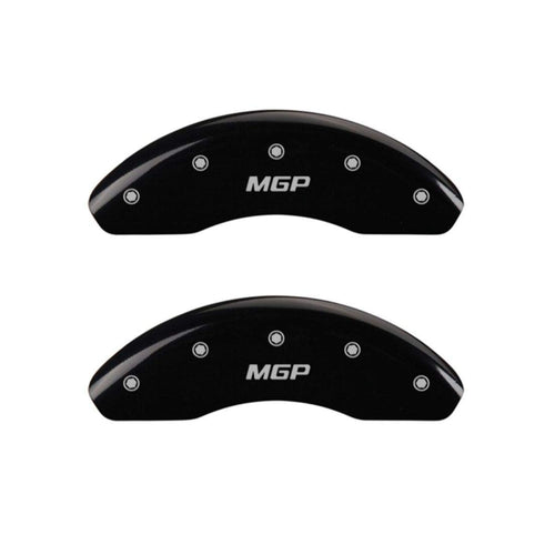 MGP 'MGP' Engraved Front Caliper Covers 20208FMGPBK with Black Powder Coat Finish and Silver Characters, (Set of 2)