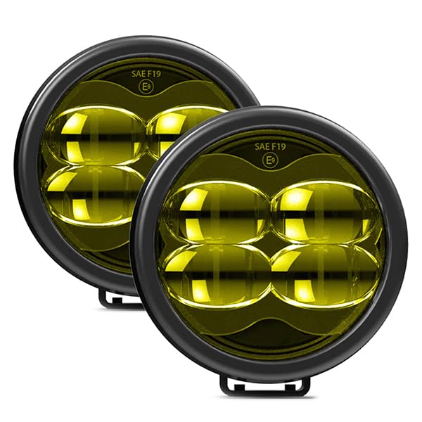 Vision X Lighting Cannon Race Pair of 4 SAE Selective Yellow Fog Lights W/Harness