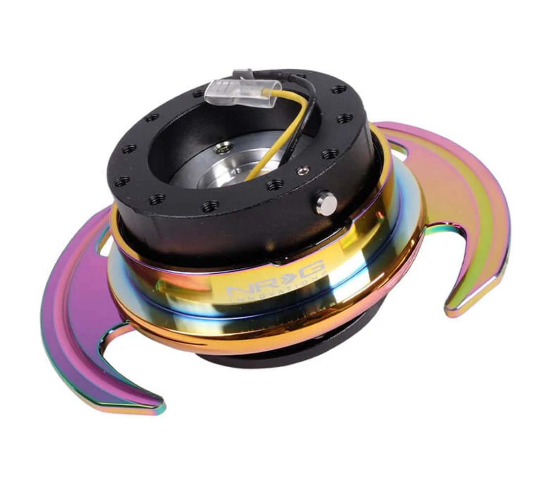 NRG Innovations GEN 3.0 NRG-SRK-650BK-MC Race Steering Wheel Quick Release Hub Adapter, 6-Hole Design & 6x70 and 6x74mm Bolt Patterns, Neo Chrome With Handles