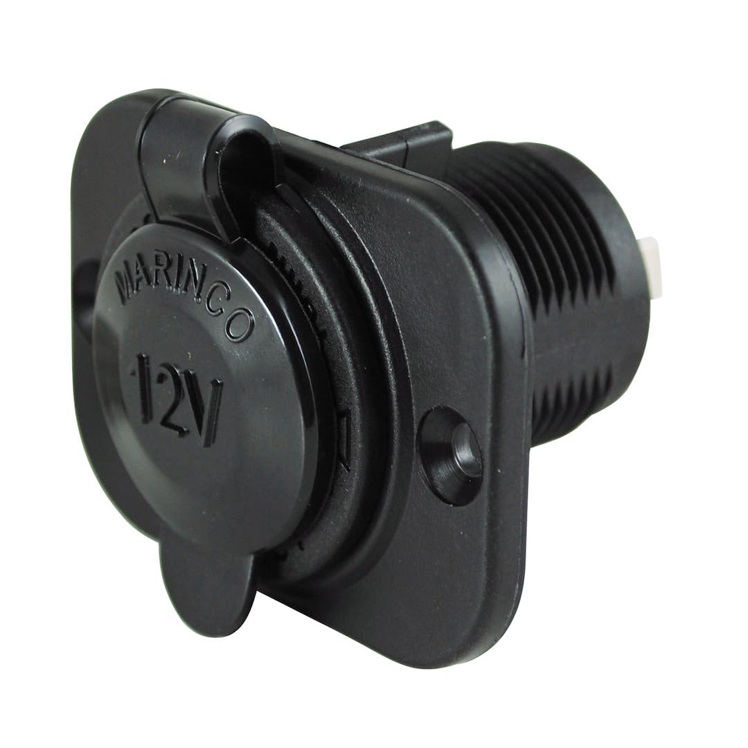 12V Marinco ParkPower Receptacle, Black 12VRCRV