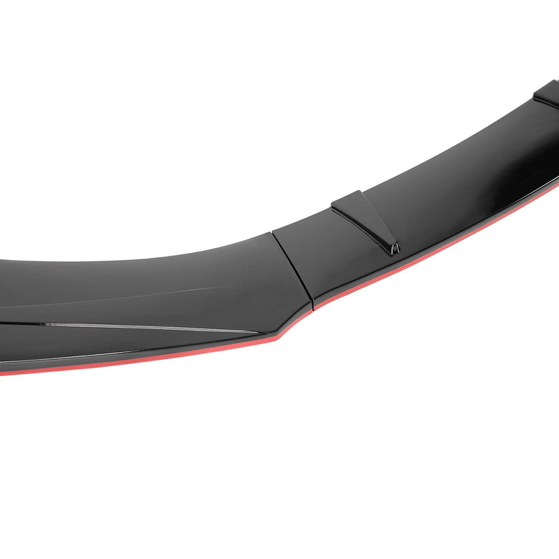 Glossy Black Red Trim Spec-D Tuning Universal Front Bumper Lip Spoiler Splitter Kits 3PC