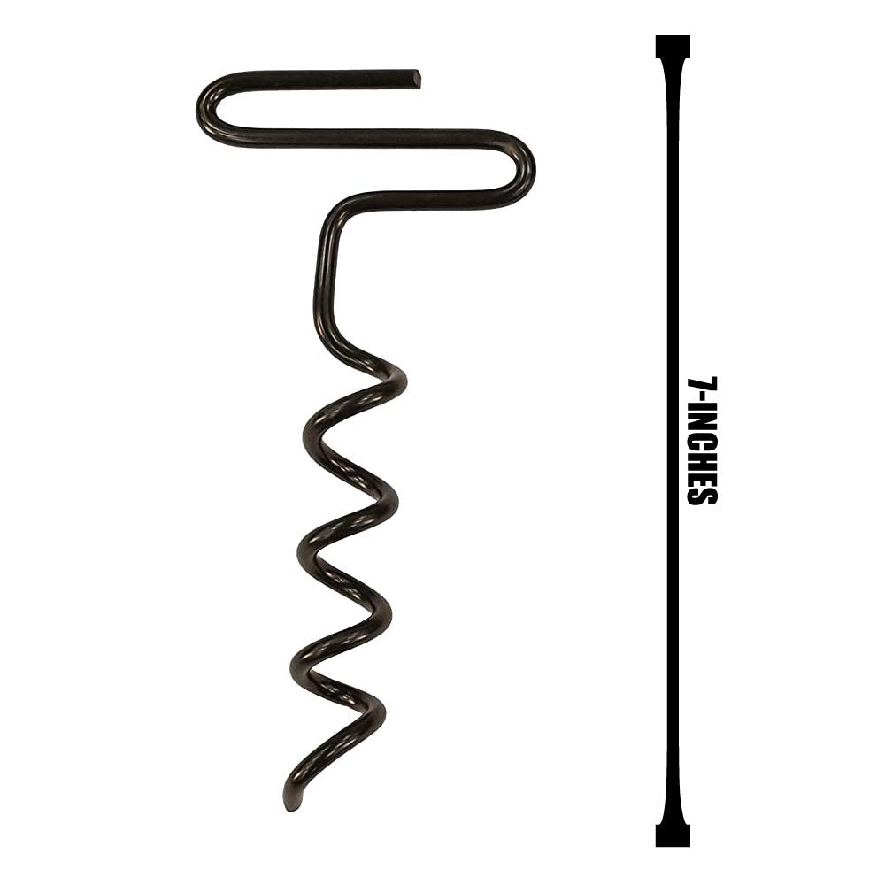 OUTDOORS RHINO Auger Stakes, Heavy Duty Tent Stakes for Blinds and Tarps, 4-Pack,Silver