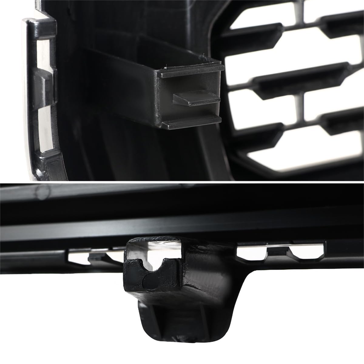 Denali Style Spec-D Tuning Matte Black Front Bumper Hood Upper Grill Grille Compatible with 2019-2021 GMC Sierra 1500
