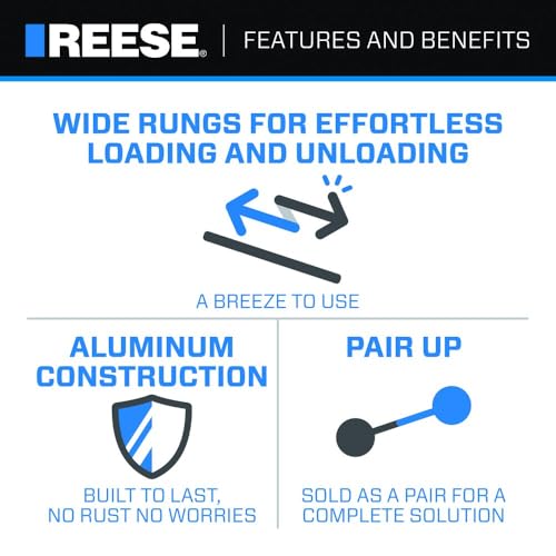 Reese Arched Aluminum Loading Ramp 9515820, 12 Inch x 94 Inch, 1,500 lbs. Capacity, Pair