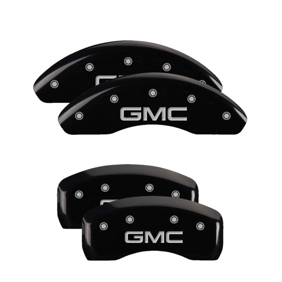 MGP 34215SGMCBK Caliper Covers Black Powder Coat Finish, Silver Characters, Set of 4