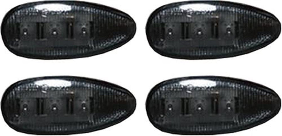 264133BK Recon LED Fender Lights 1999-2007 Chevy Silverado & GMC Sierra Dually (4 Piece Set) - Smoke Lens with Black Trim