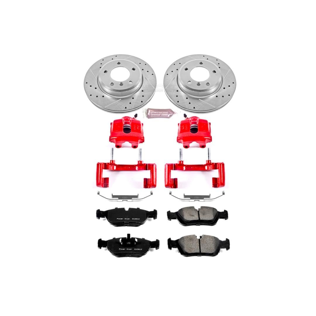Power Stop 1-Click Performance Brake Kit KC868 with Caliper and 1 Front Sensor Wire For BMW 325xi 2001-2005 [Model Specific]