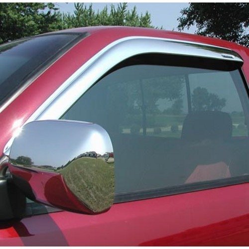 6201-8 Stampede Truck Accessories Tape-Onz Sidewind Deflector - 2 Door - Chrome