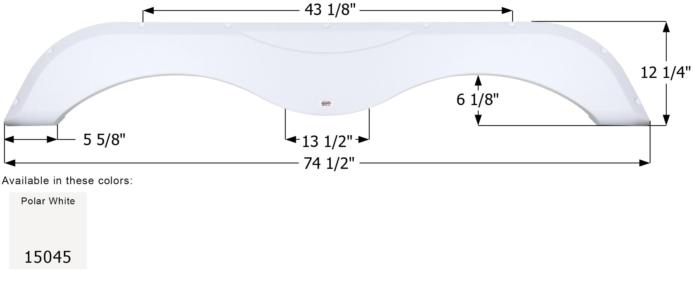 Fender Skirt ICON 15045, Tandem, Skyline, FS5045, Polar White
