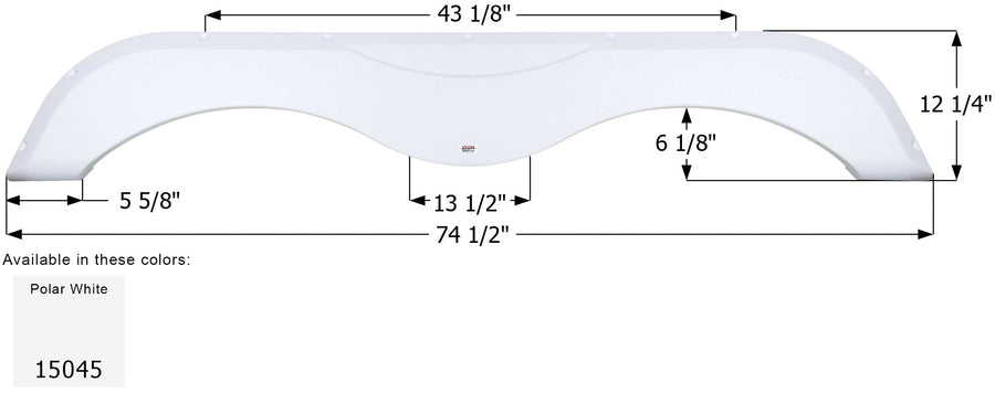 Fender Skirt ICON 15045, Tandem, Skyline, FS5045, Polar White