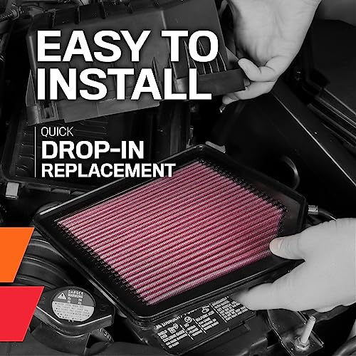 K&N Engine Air Filter: Premium, High Performance, Washable, Replacement Filter, Compatible with 2022-2023 Land Rover Range Rover/Range Rover V, 33-5134