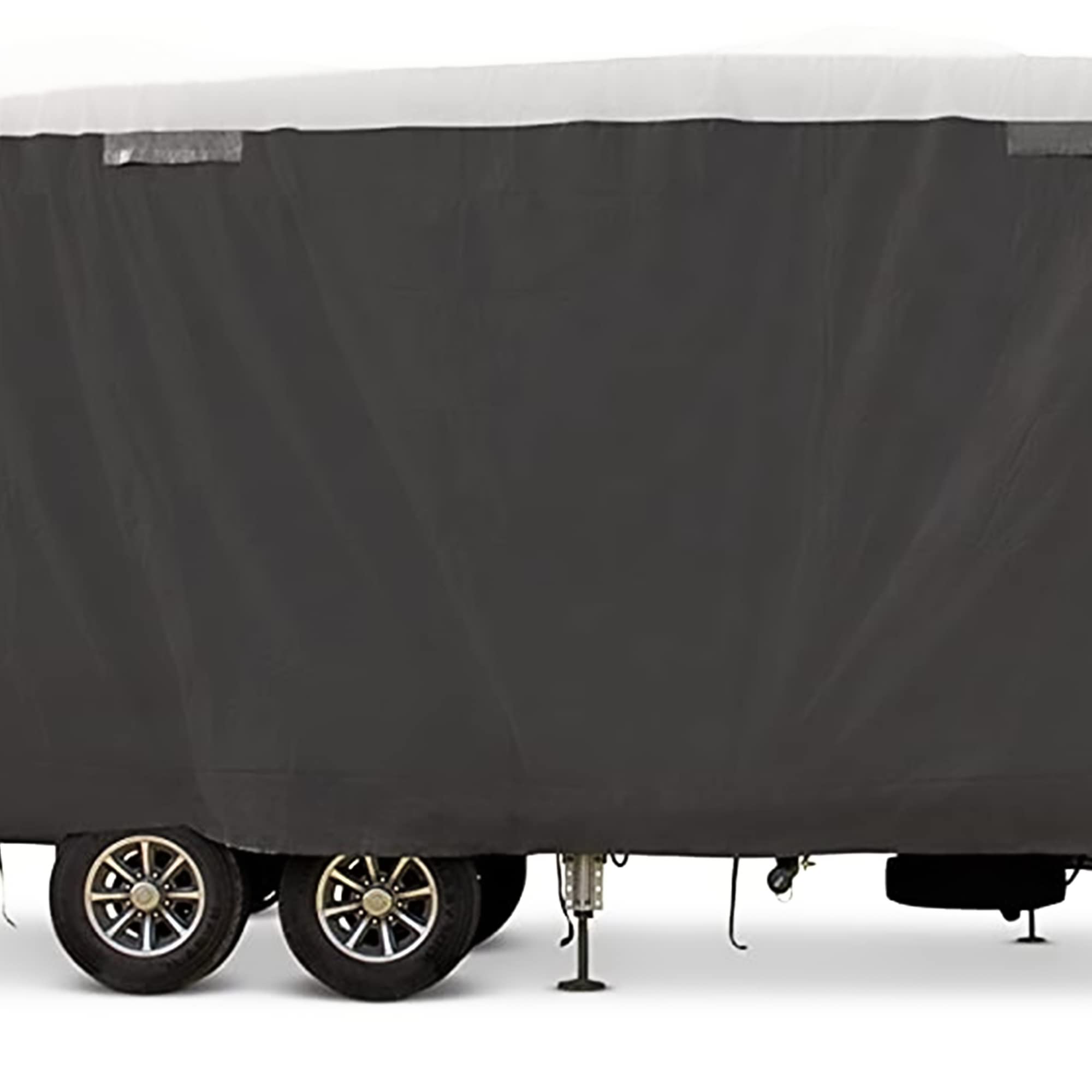Camco RV Cover ULTRAGUARD - Fits 34 to 36 Inches 5th Wheel Trailer Cover - Features Secure Cinching Straps, Zippered Entry Doors, and Covered Air Vents (45756)