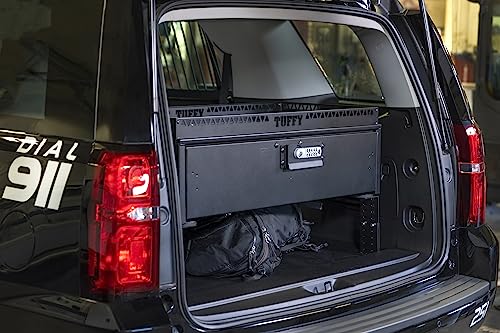 Security Drawer Tuffy with Shelf – Universal Fit for Mid-Sized SUVs | Heavy-Duty Locking Cargo Storage Box | Black Steel, 85 lb Capacity