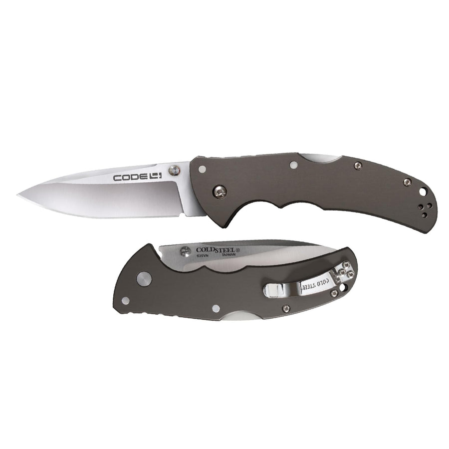 Cold Steel 3.5" Code 4 S35VN Razor-Sharp Spear Point Blade 5" Aluminum Handle Folding Knife w/Tri-Ad Lock, Boxed