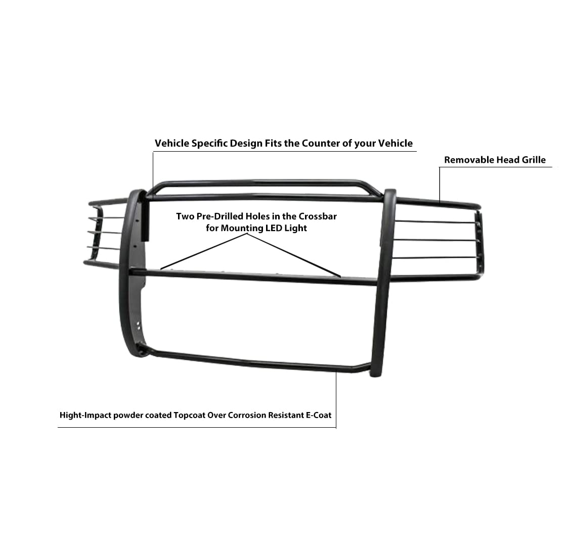 Bumper Guard Black Horse Grille brush Modular Black Compatible with 2001-2012 Ford Ranger|2001-2012 Ford Ranger-17FR20MA