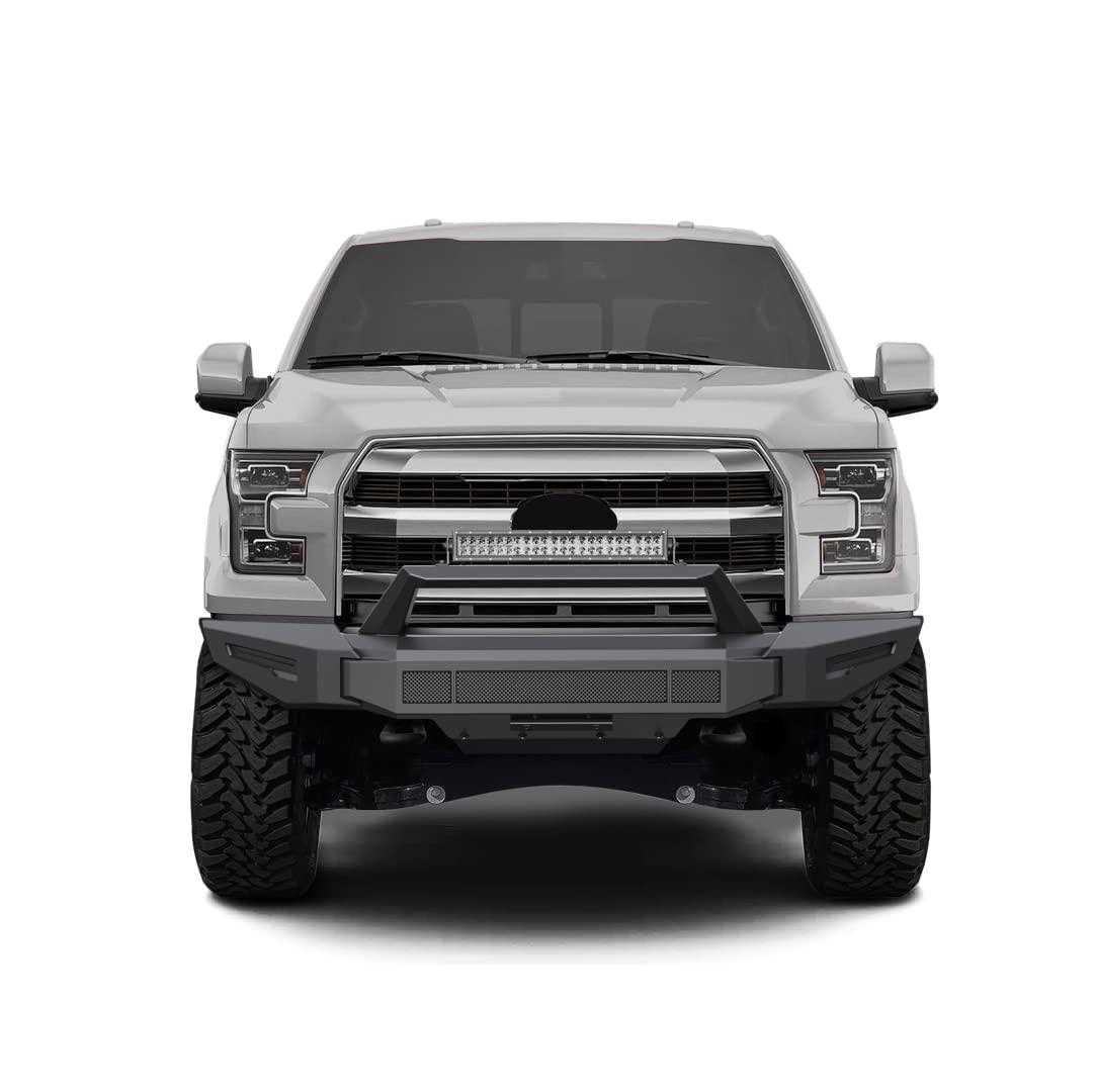 Heavy Duty Black Horse Armour II Modular Front Bumper Kit Matte Black Compatible with 2015-2017 Ford F-150-AFB-F116-K1