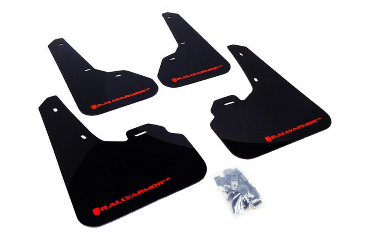 Rally Armor Black, Red MF17-UR-BLK/RD Mud Flap with Logo (2010+ Mazda3/Speed3 UR), 1 Pack