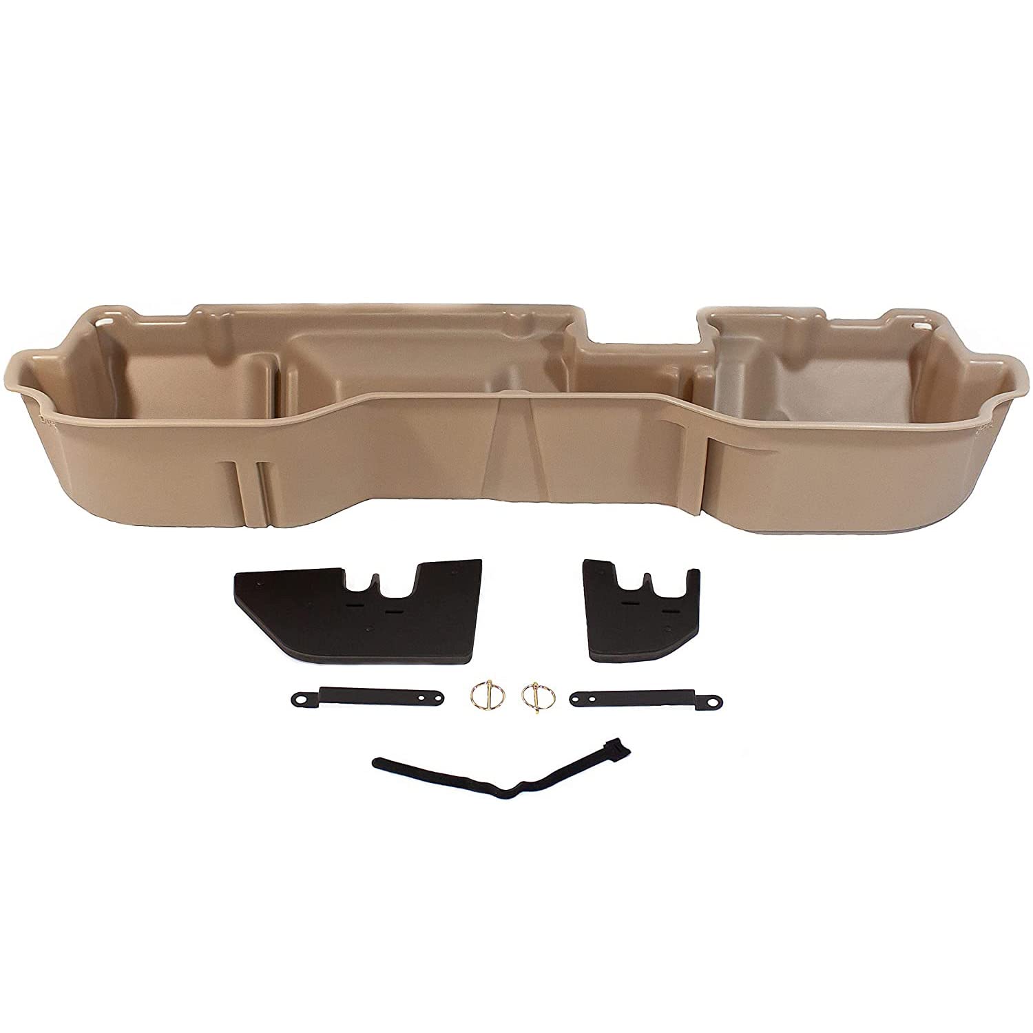 Du Ha Storage Under Seat fits 2019-2025 Ram 1500 Quad Cab New Body Style | Tan Heavy-Duty Back Seat Multi Tool Organizer, Includes 2-Piece Dividers | 30105