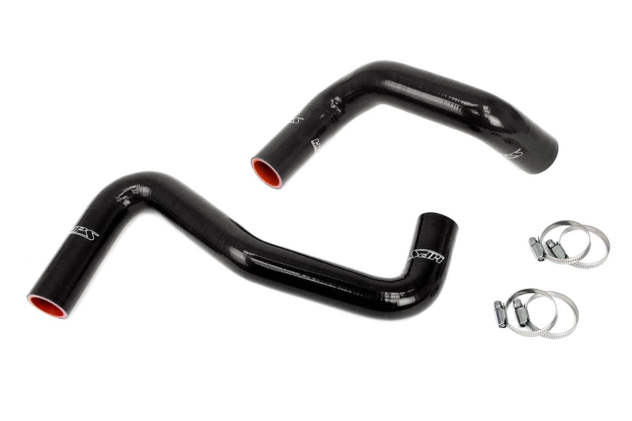 3-ply HPS Black Reinforced Silicone Radiator Coolant Hose Kit Compatible for 1989-1998 Nissan 240SX with LS Swap (LS1 water pump, 8 o'clock thermostat, SR20DET radiator), 57-2058-BLK