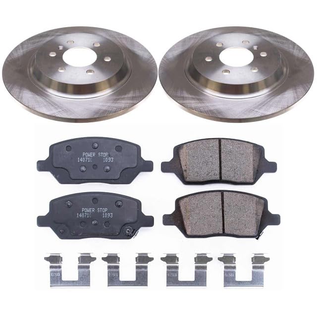 Power Stop KOE6800 Rear Replacement Brake Kit-OE Brake Rotors & Ceramic Brake Pads For Mobility Ventures MV-1 2014-2017, VPG MV-1 2011-2012 [Model Specific]
