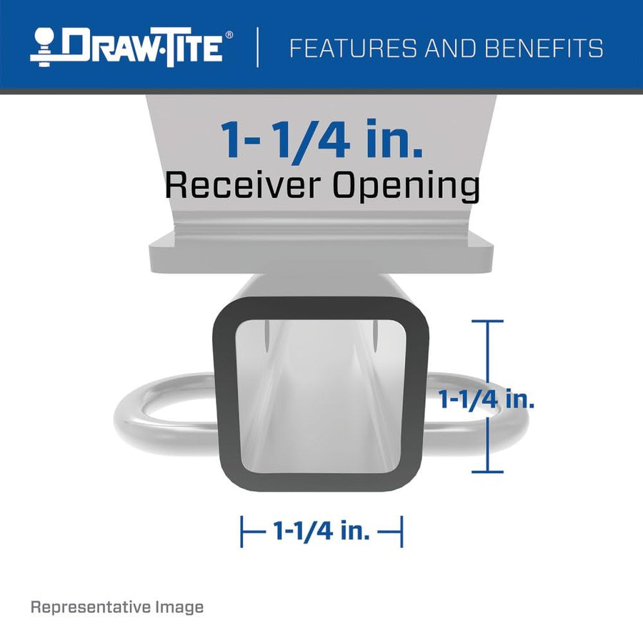 25013 Draw-Tite Class 1 Trailer Hitch, 1-1/4 Inch Square Receiver, Compatible with 2025 Kicks.