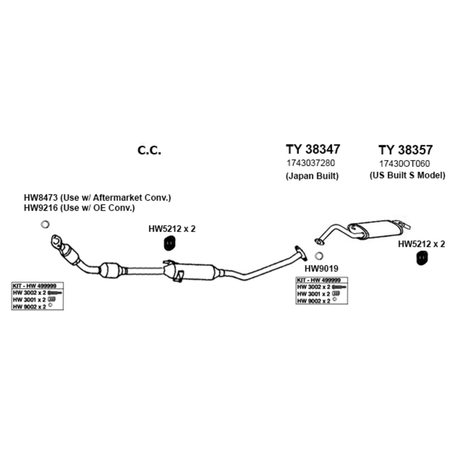 Exhaust Pipe Flange Gasket New for Corolla RAV4 Forester Impreza Matrix tC FJ Cr