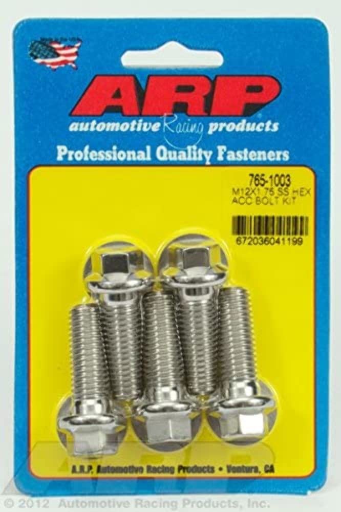ARP Hex M12 x 1.75 x 35 Black SS Bolts (5/pkg)