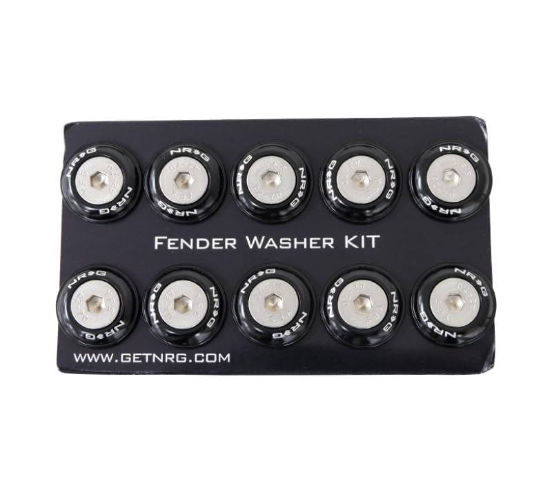 Plastic Black Fender Washer Kit with Rivets - NRG Set of 10