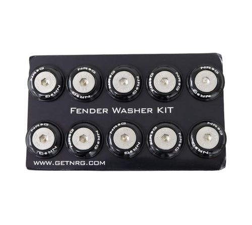 Plastic Black Fender Washer Kit with Rivets - NRG Set of 10